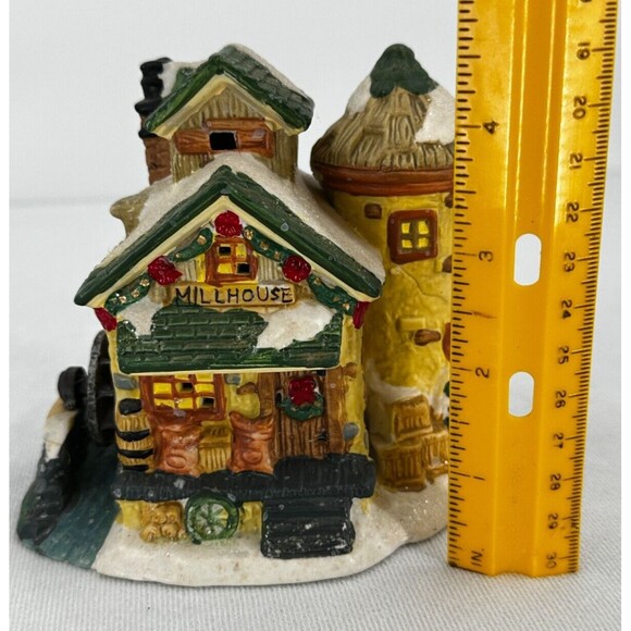 WINDHAM HEIGHTS 2004 Cobblestone Corners Christmas Village Mill House w Wheel - Picture 7 of 8
